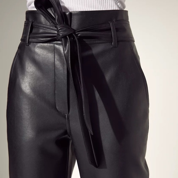 Aritzia Tie-Front Leather Pant size 4 - Picture 2 of 5